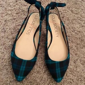 Sole Society Plaid Flats